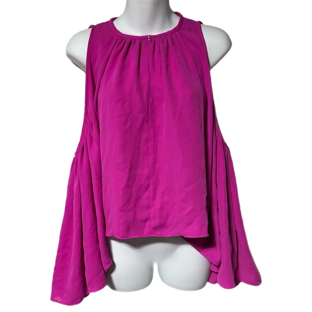 Gianni Bini Pink Sleeveless Poncho Tank Cold Shoulder Ruth Georgette Blouse S